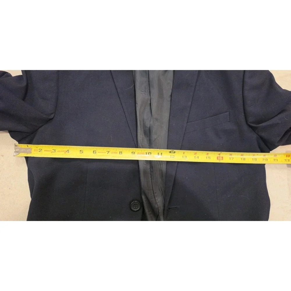 H&M Men Slim-Fit Navy Blue Single-Breasted Two-Button Blazer Jacket Preppy SZ M